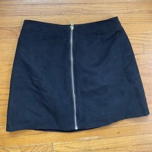 black zip skirt